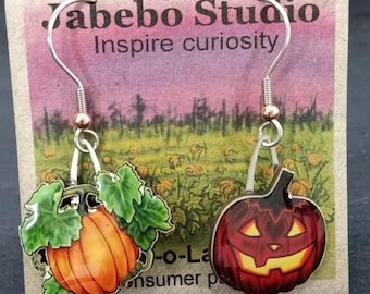 Jack-O-Lantern Jabebo Earrings, Inspire Curiosity with cereal box paperboard