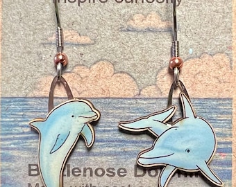 Bottlenose Dolphin- Cereal box earrings by Jabebo
