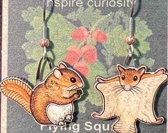 Flying Squirrel earrings by Jabebo