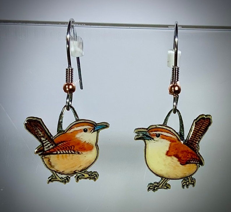 Carolina Wren Earrings by Jabebo Handmade Nature Jewelry With Etsy