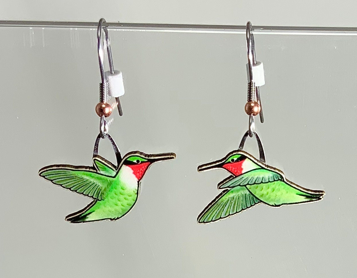 Ruby-throated Hummingbird Earrings by Jabebo, Inspiring Curiosity wit…