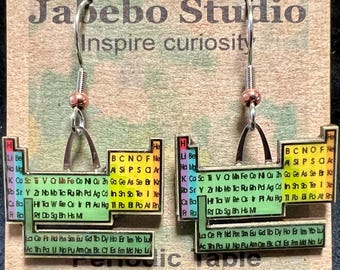 Periodic Table- cereal box earrings by Jabebo
