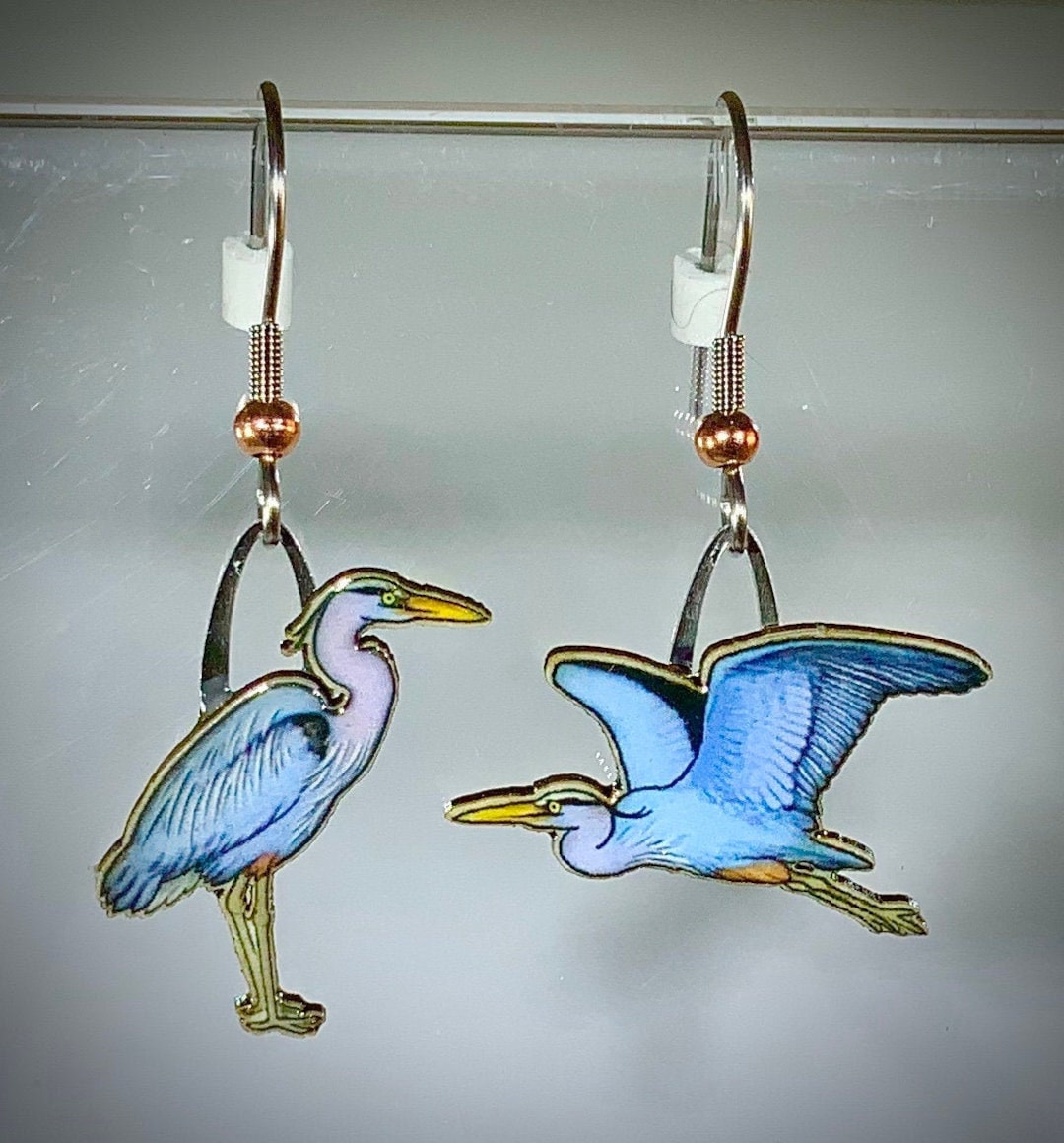 Buy Great Blue Heron Jabebo Earrings, Inspiring Curiosity With Cereal Box  Cardboard Online in India