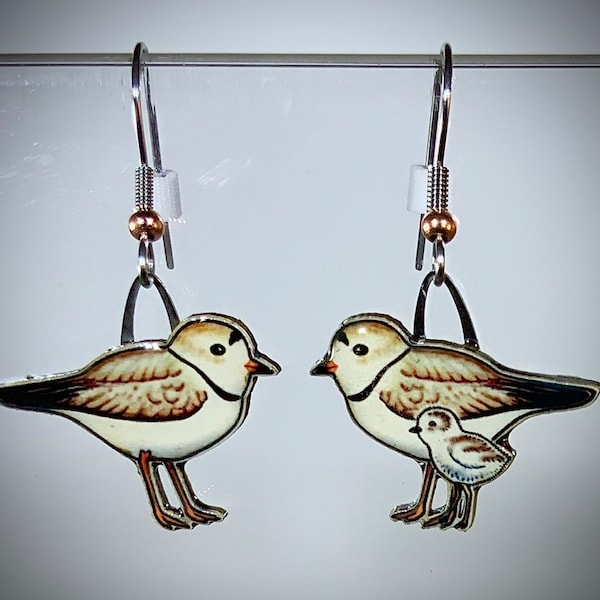 Piping Plover Earrings by Jabebo, Inspire Curiosity with cereal box paperboard