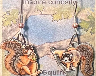 Fox Squirrel earrings by Jabebo