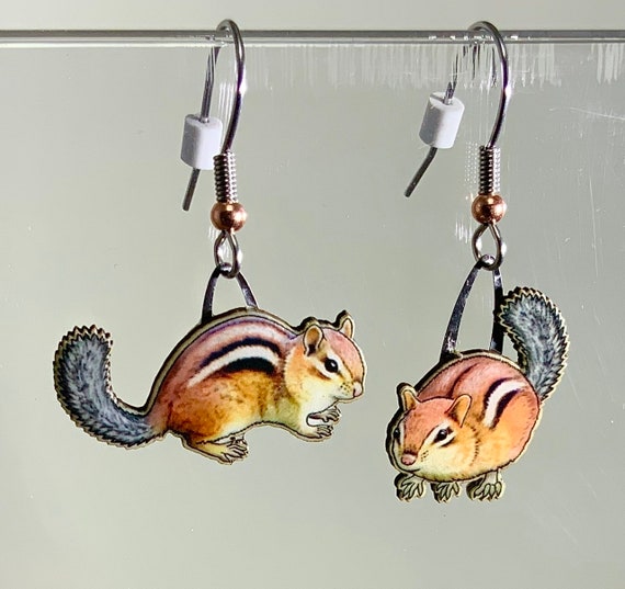 Chipmunk earrings deals