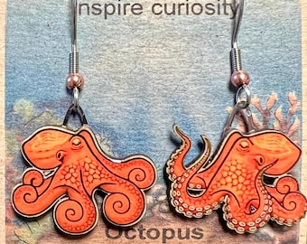 Octopus- cereal box earrings by Jabebo