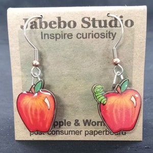 Apple Jabebo Earrings, Inspire Curiosity with cereal box paperboard