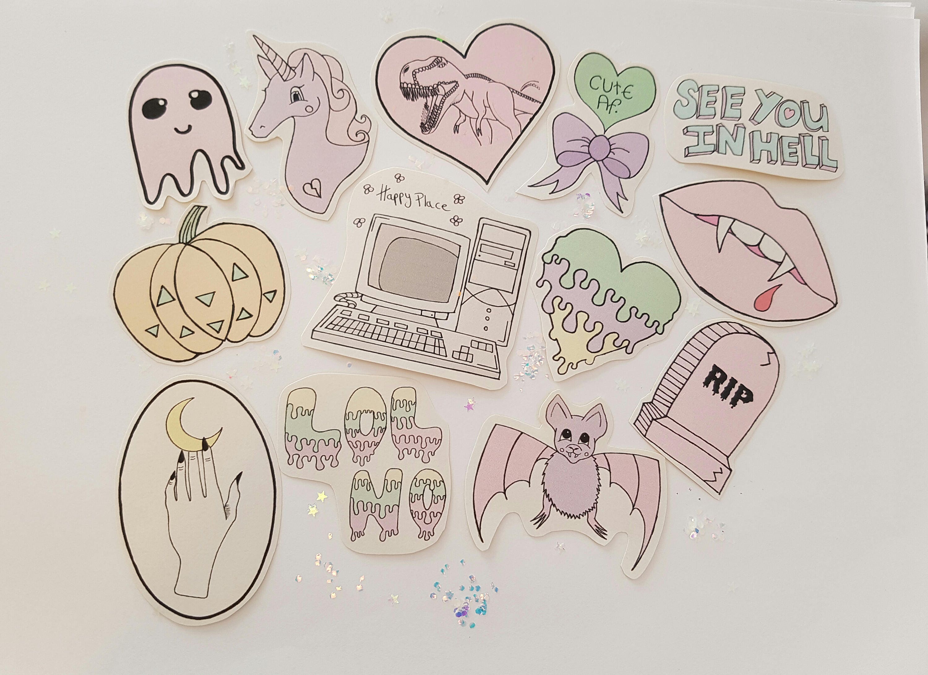 Pastel Goth Stickers Etsy