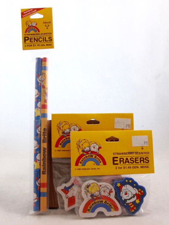 Vintage 1980s Rainbow Brite pencils stationery new old stock