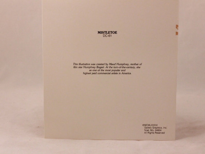 Vintage Gallery Graphics Single Greeting Card with Envelope Mistletoe NEW