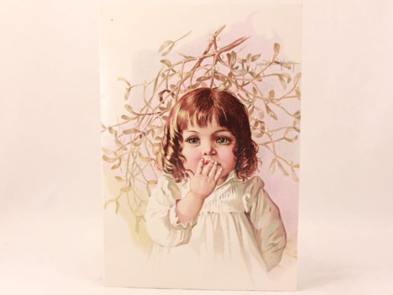 Vintage Gallery Graphics Single Greeting Card with Envelope Mistletoe NEW