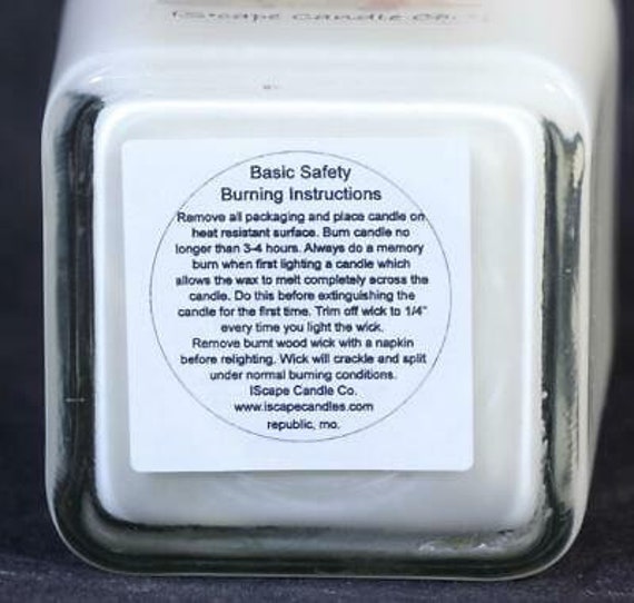 IScape  Scented *Caramel Coffee House* 11 Oz Square Jar Wood Wick Soy Candle 