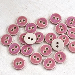 Ceramic Button in Vintage Pink, 14mm or 16mm Button, Ceramic Button, Button, Sew on Button, Ceramic Embellishments image 6