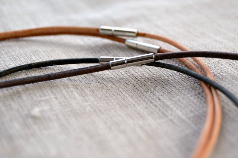Leather Necklace Choose Length Leather Cord Necklace Add a Etsy UK
