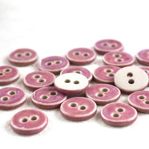 Ceramic Button in Vintage Pink, 14mm or 16mm Button, Ceramic Button, Button, Sew on Button, Ceramic Embellishments image 5