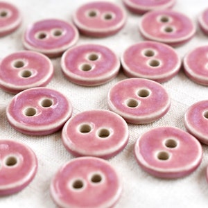 Ceramic Button in Vintage Pink, 14mm or 16mm Button, Ceramic Button, Button, Sew on Button, Ceramic Embellishments image 2