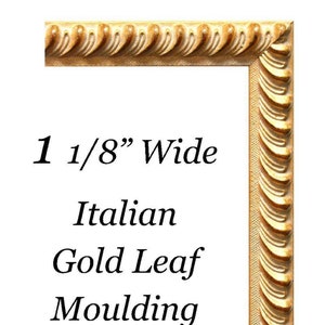 Custom Cut DIY 1 1/8&quot; WIDE Gold Ornate Wood Picture Frame Moulding