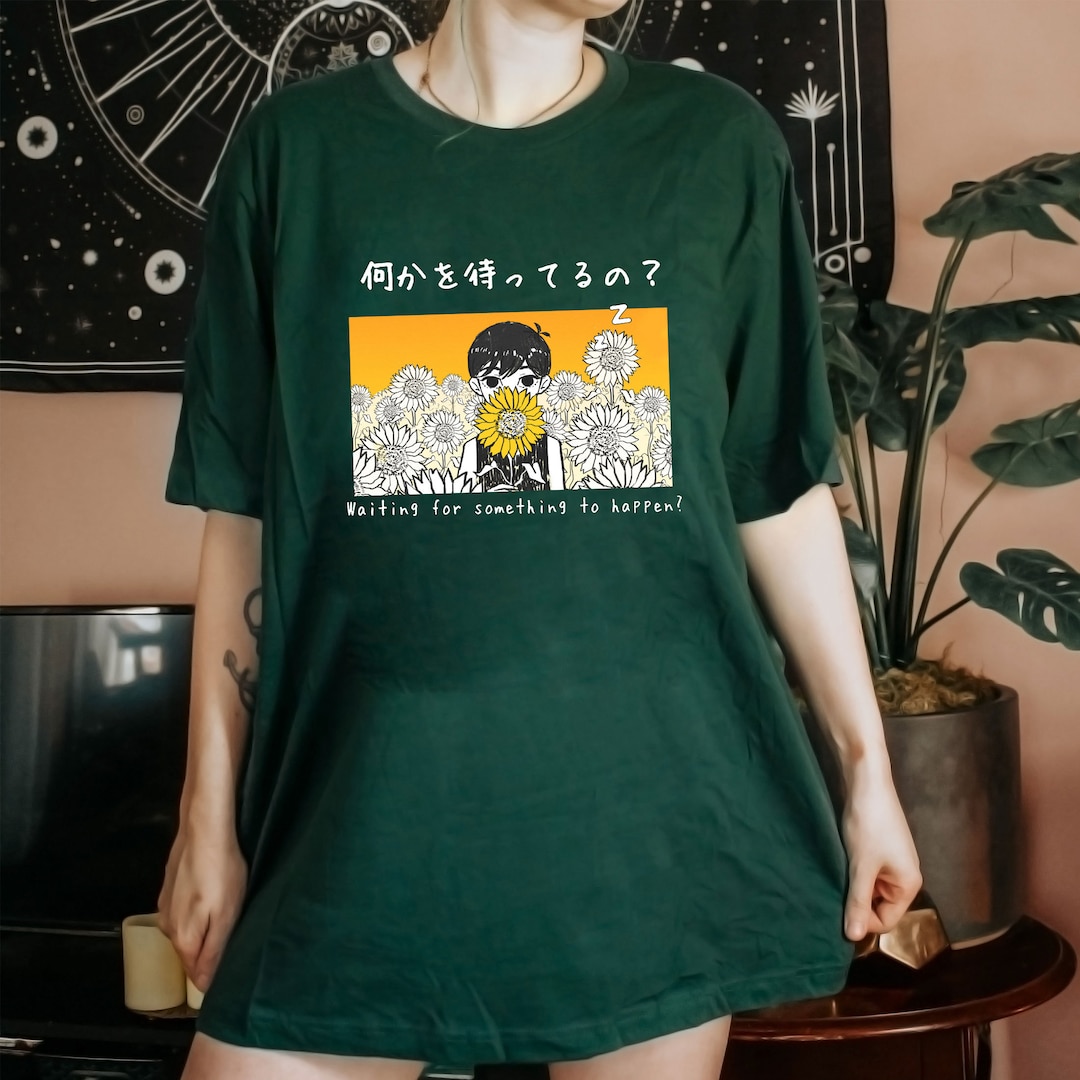 Omori Game Sunflower Shirt, Basil Shirt, Anime Shirt, Waiting for Something to Happen, Mewo Cat