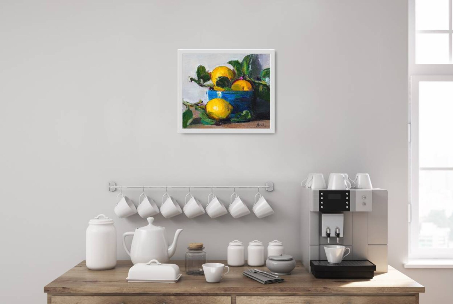 Fine Art Giclee Print Lemons in a Blue Bowl Still Life Etsy