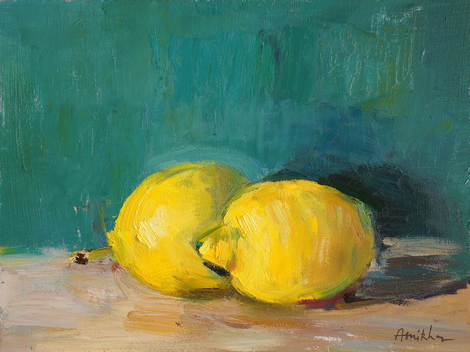 Fine Art Giclee Print Two Lemons Original Oil Painting Etsy