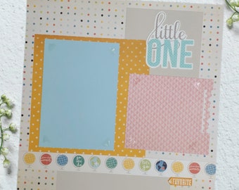 Little One- 12X12 Scrapbook Page, Baby Premade Scrapbook Page, Nursery Scrapbook Page, 12X12 Scrapbook Layout, Scrapbook Premade Page