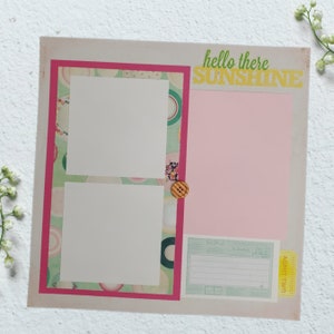 Hello There Sunshine- 12X12 Scrapbook Page, Summer Premade Scrapbook Page, Scrapbook Page, 12X12 Scrapbook Layout, Scrapbook Premade Page