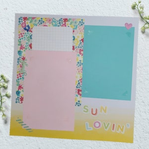 Sun Lovin&#39;- 12X12 Scrapbook Page, Summer Premade Scrapbook Page, Vacation Scrapbook Page, 12X12 Scrapbook Layout, Scrapbook Premade Page