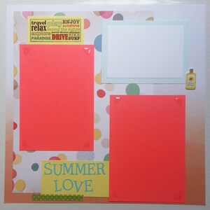 Summer Love- 12X12 Scrapbook Page, Summer Premade Scrapbook Page, Beach Scrapbook Page, 12X12 Scrapbook Layout, Scrapbook Premade Page