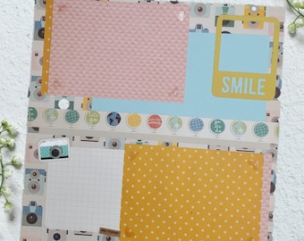 Smile- 12X12 Scrapbook Page, Vacation Premade Scrapbook Page, Trip Scrapbook Page, 12X12 Scrapbook Layout, Scrapbook Premade Page