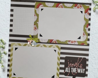 Jingle All The Way- 12X12 Scrapbook Page, Christmas Premade Scrapbook Page, Scrapbook Page, 12X12 Scrapbook Layout, Scrapbook Premade Page