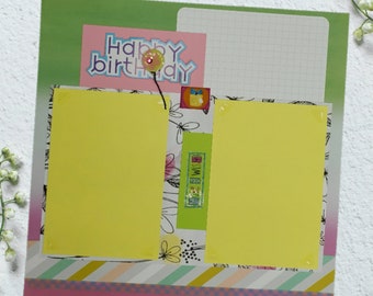 Make a Wish- 12X12 Scrapbook Page, Birthday Premade Scrapbook Page, Scrapbook Page, 12X12 Scrapbook Layout, Scrapbook Premade Page