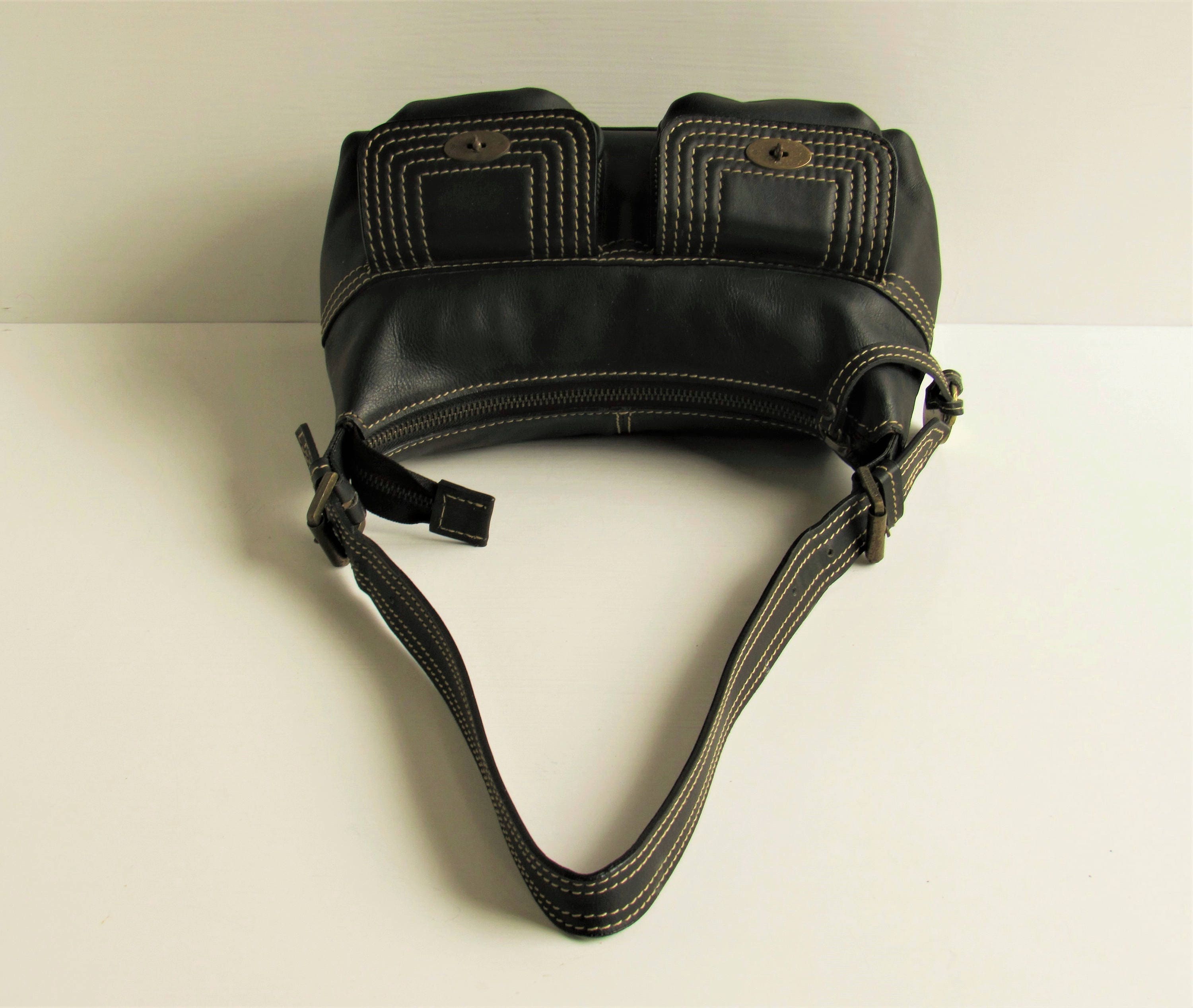 MULBERRY Vintage Black Leather Front Pockets Small Hobo MULBERRY Vintage Black Leather Front Pockets Small Hobo