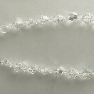 Shimmering Lisner Vintage Facet Cut Clear Crystal Glass Bead Aurora Borealis Choker Collana