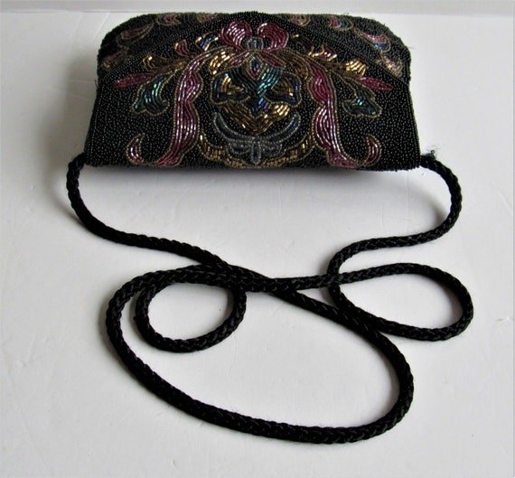 Lillian Vernon Beautiful Vintage Black/Multi-Colo… - image 2