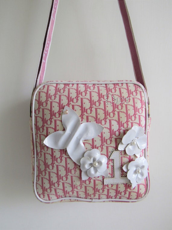 Dior, Bags, Vintage Christian Dior Baby Pink Trotter Logo Crossbody Bag