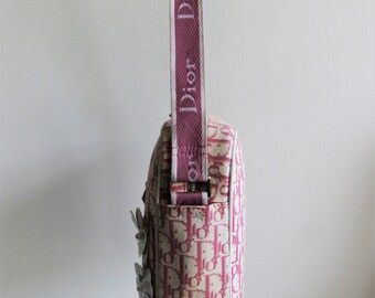 クリスチャン ディオール トロッター ピンク/ホワイト キャンバス