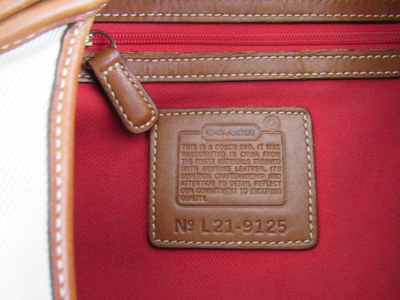 COACH Legacy #9125 Vintage 80's Cream Canvas & Tan Leather COACH Legacy #9125 Vintage 80's Cream Canvas & Tan Leather