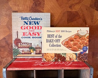 Vintage Cookbook Set — Betty Crocker’s New Good and Easy Cook Book (1962 F.E.) + Pillsbury’s Best 1000 Recipes - Best of the Bake-off (1959)