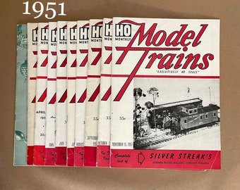 1951 Ho Model Trains Magazine: 10 Issues