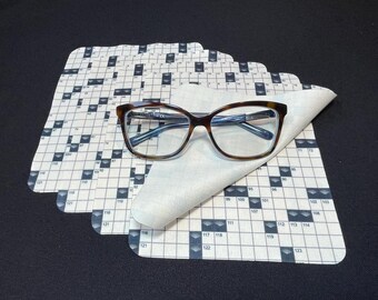 Crossword Puzzle Lens Cloth – Microfiber Cleaning Cloth for Glasses