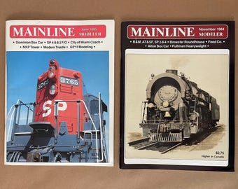Mainline Modeler - TWO 1980s Train Hobby Magazines – Southern Pacific & Steam Locomotive Issues