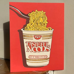 Retro keukenkunst 8 x 10 Spicy Noodle Art Print