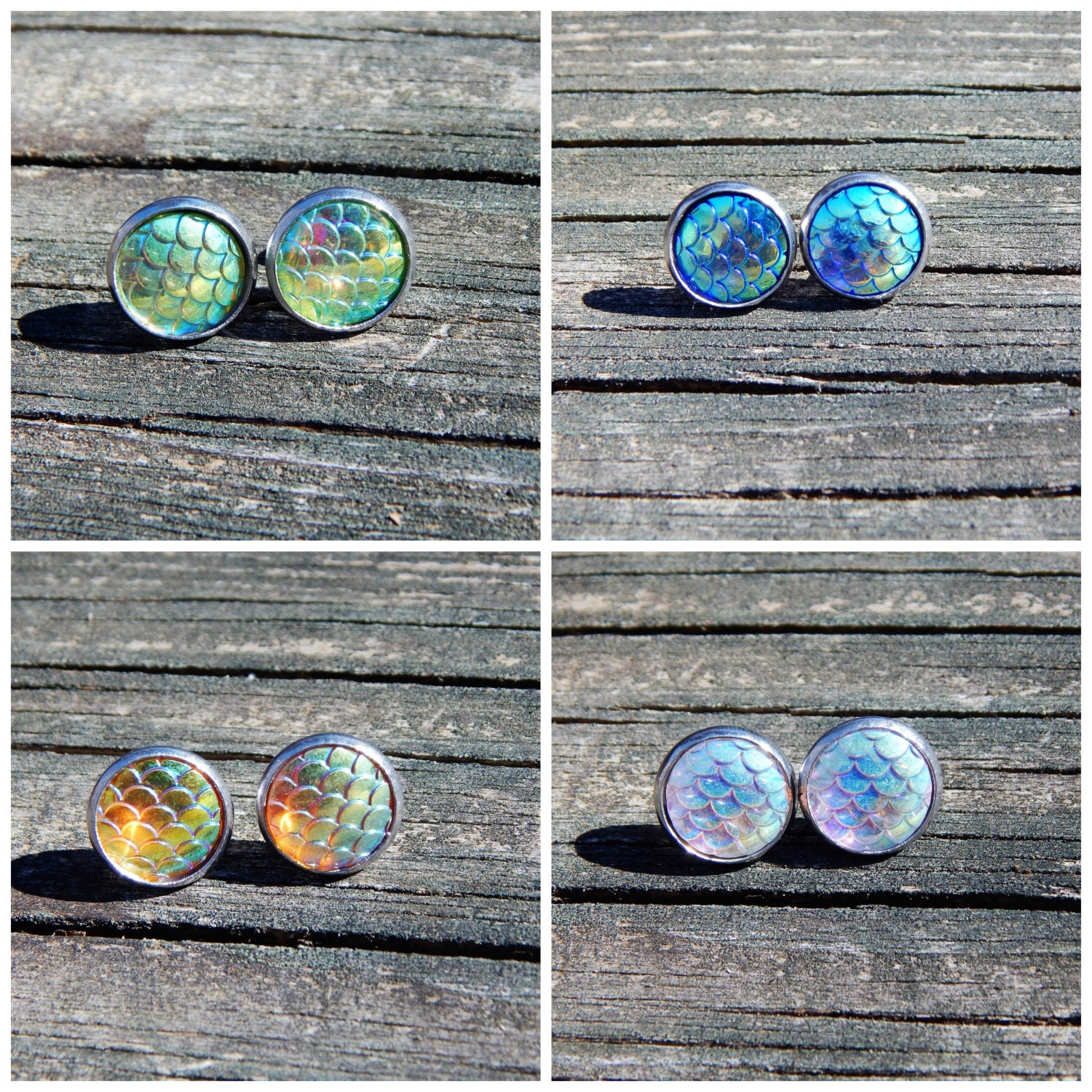 Mermaid Scale Earrings Mermaid Earrings Dragon Scale Etsy