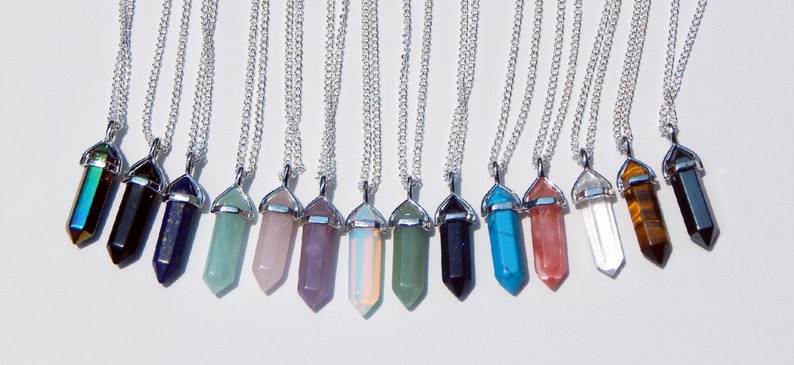 Crystal Necklace Crystal Pendant Crystal Point Necklace image 1