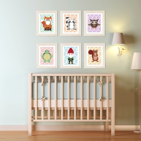 Woodland Nursery - Children's Art - Woodland Critters PDF Download 8" x 10" & 11" x 14" - 6 Prints