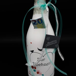 Money box champagne bottle wedding gift