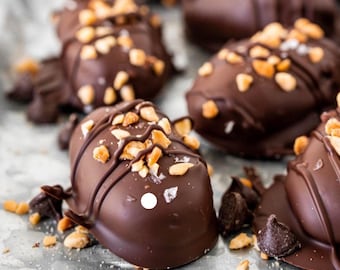 Chocolate covered peanut butter stuffed dates