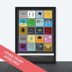 Cinema 2000 The Year You Were Born / The Year 2000 / Personalised Birthday Print
