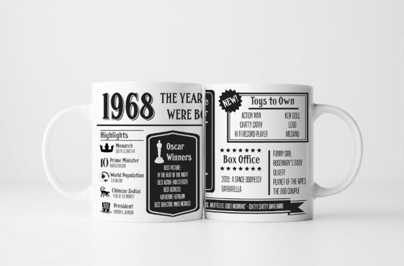 Year You Were Born 1969 Mug / Personalised 50th Birthday Gift Etsy Year You Were Born 1969 Mug / Personalised 50th Birthday Gift Etsy
